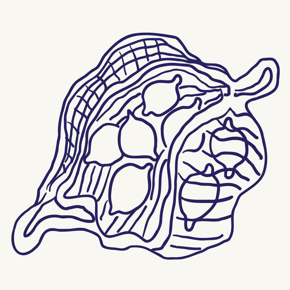 lemons in a bag in sketching style vector
