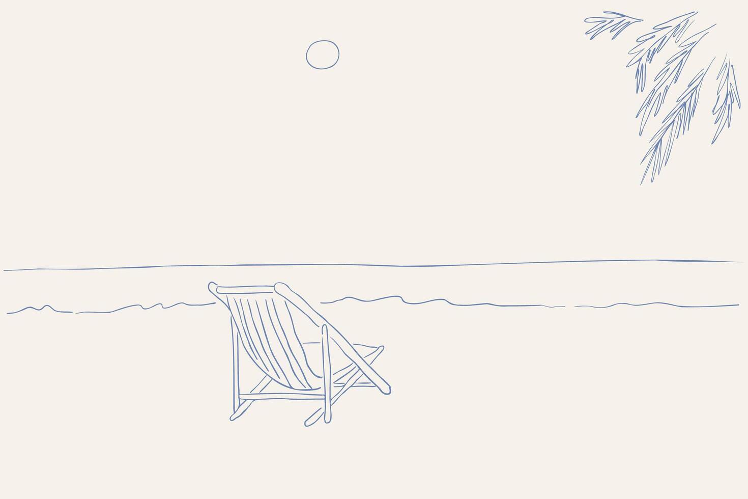 empty armchair on empty beach vector