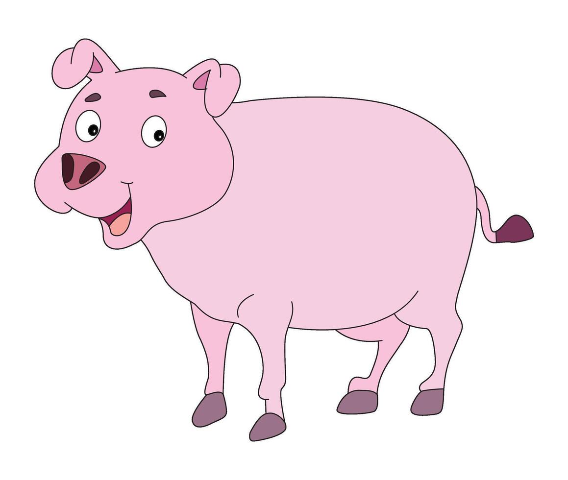 Smiling pig isolated on white background vector