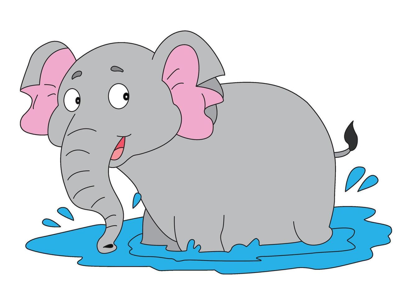 Smiling elephant isolated on white background vector