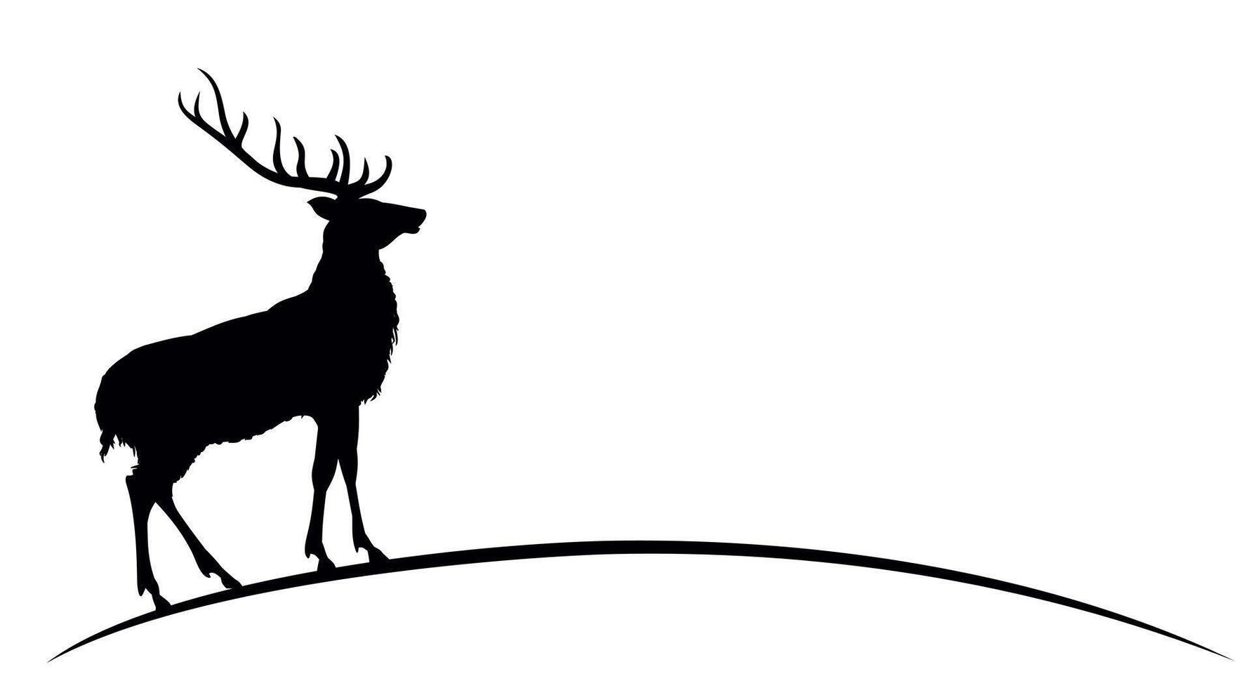 Silhouette of deer. vector