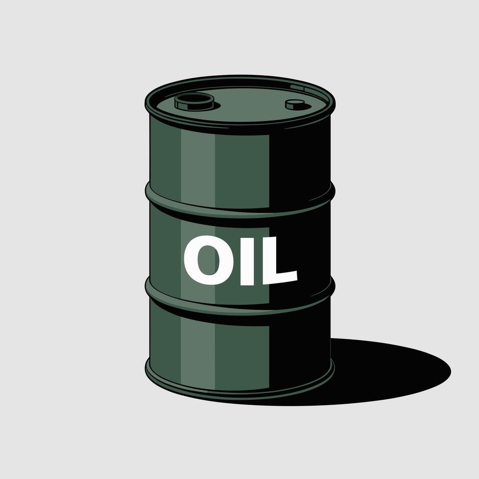 Stylized Fuel Barrel in Flat Design vector