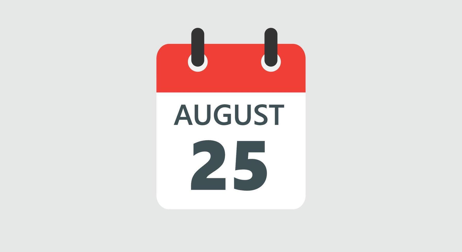 August 25 Calendar icon object design number vector