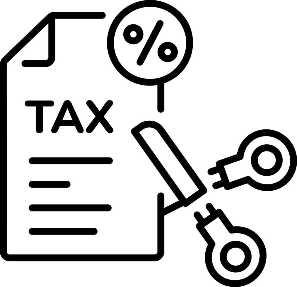 A linear style icon representing tax vector