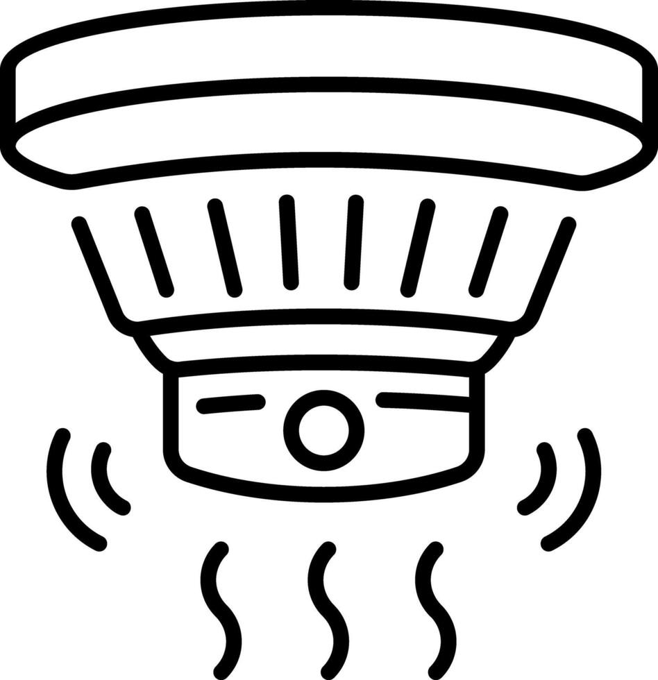 An outline style icon depicting smoke detector vector