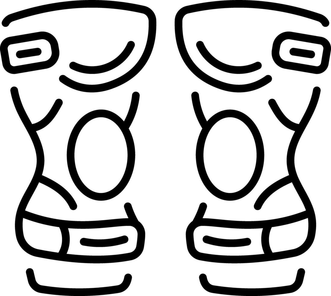 A line style icon showing knee sleeves vector