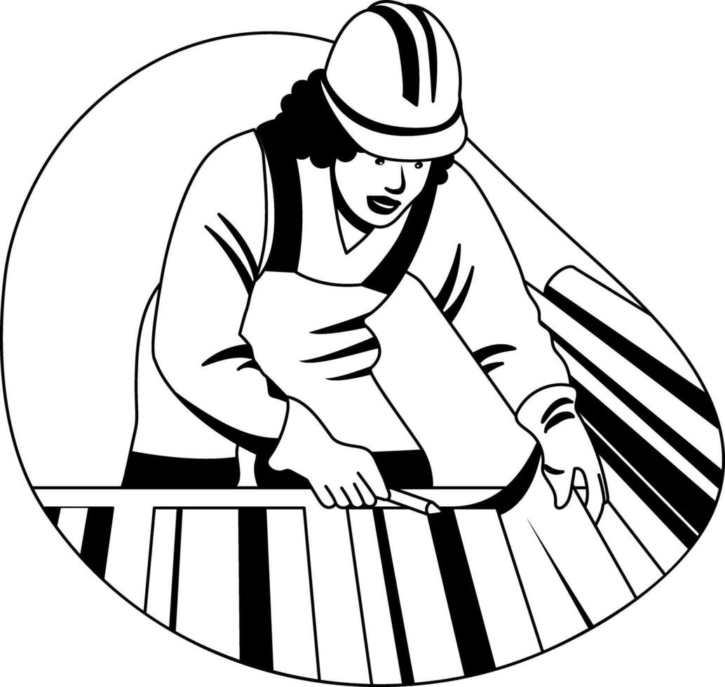 A glyph style illustration of a construction worker vector