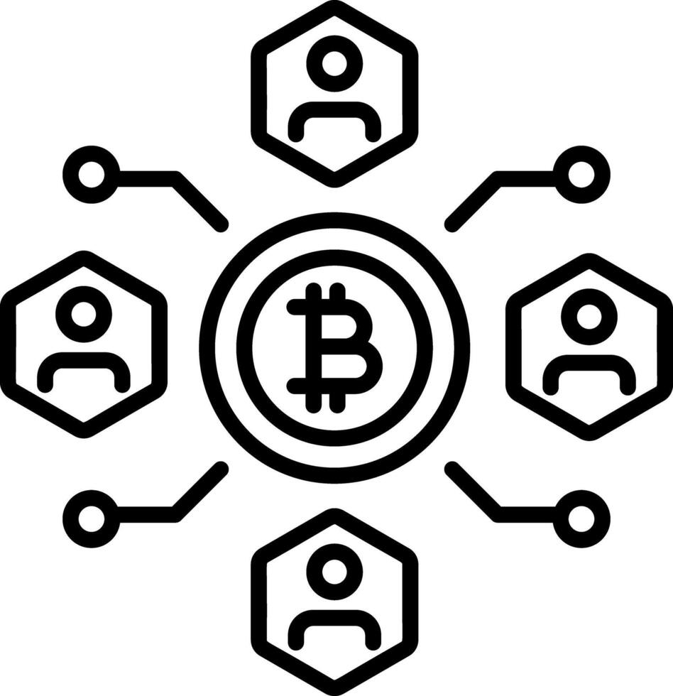 A linear style icon representing global networking vector