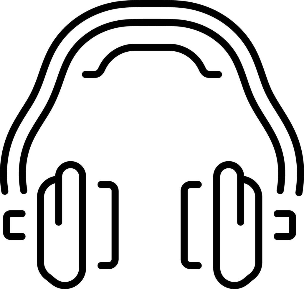 An outline style icon depicting ear protection vector