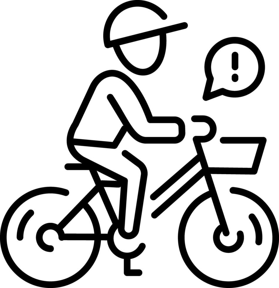 A line style icon showing bike safety vector
