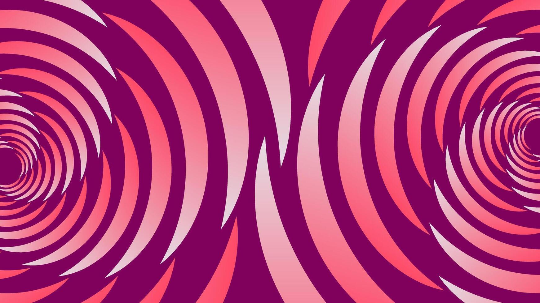 Abstract background featuring dual swirling vortex patterns in shades of pink and magenta creates a captivating optical illusion with a sense of depth and movement vector