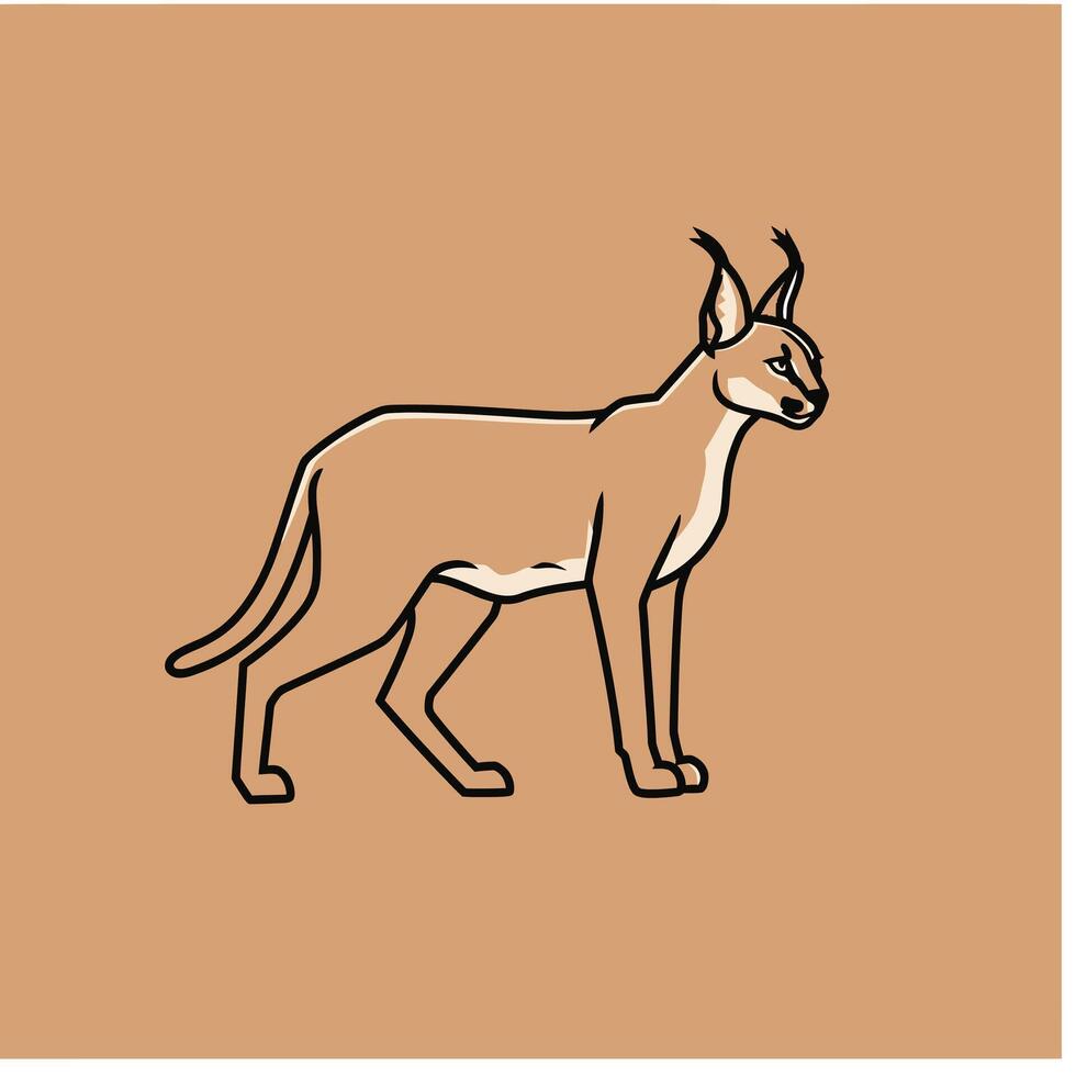 Caracal logo design vector