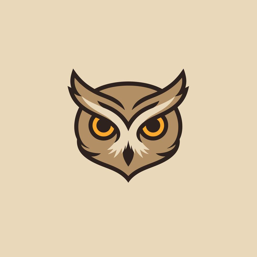 An owl head logo design vector