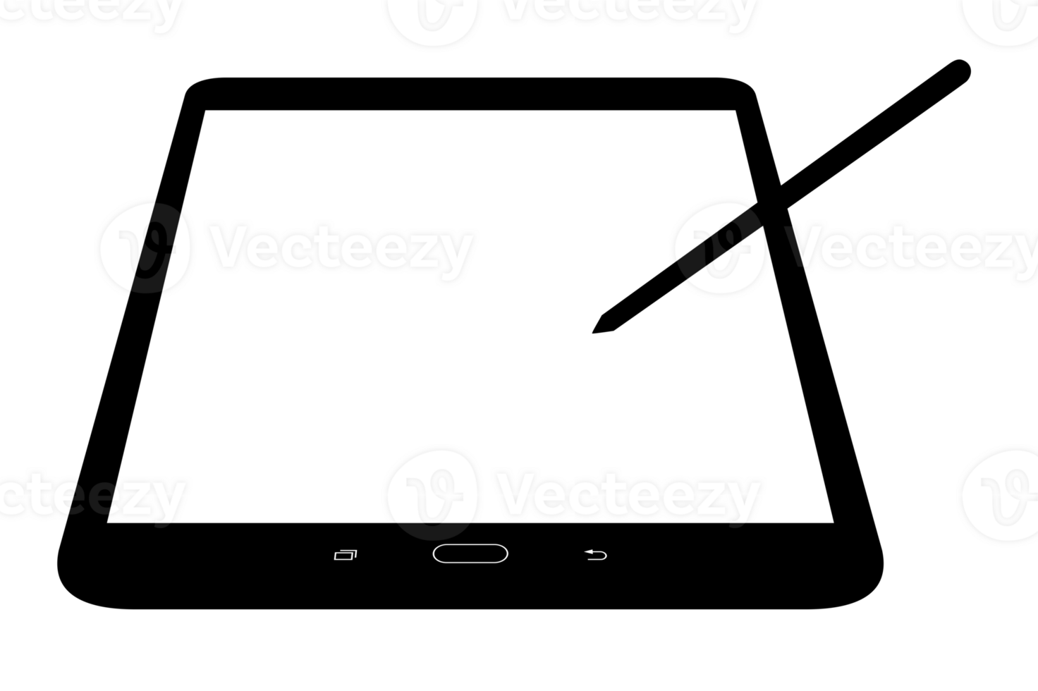 Tablet Computer Silhouette With White Screen, can use for Logo Gram, Mock Up, Framework, Apps, Footage Edit, Pictogram, Image, Simulation, Background or Graphic Design Element. png