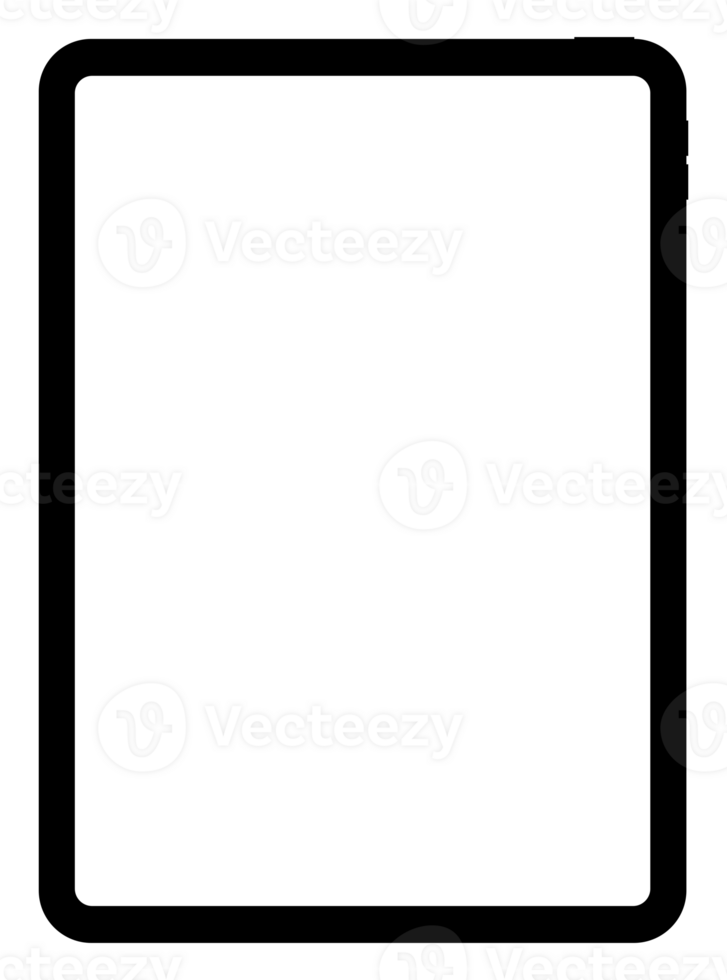Tablet Computer Silhouette With White Screen, can use for Mock Up, Framework, Simulation, Logo Gram, Apps, Pictogram, Footage Edit, Image, Background, etc. png