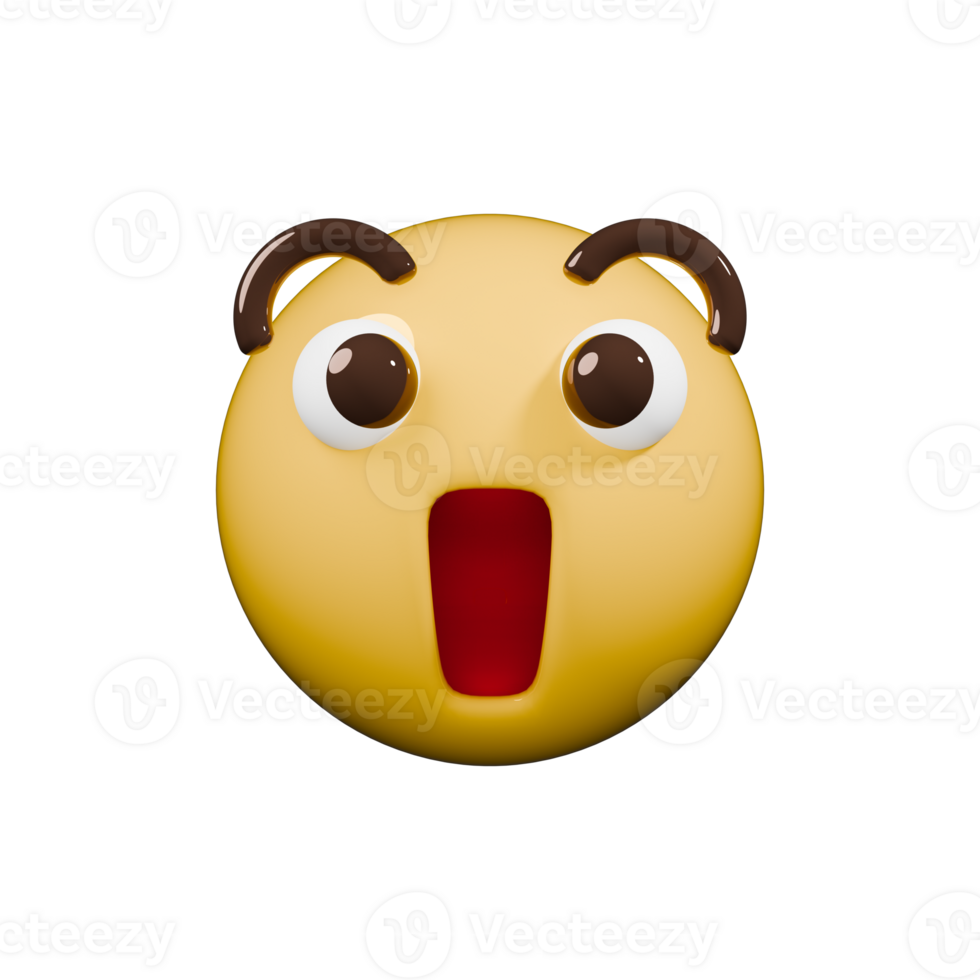 A yellow emoticion with a big mouth and eyes png