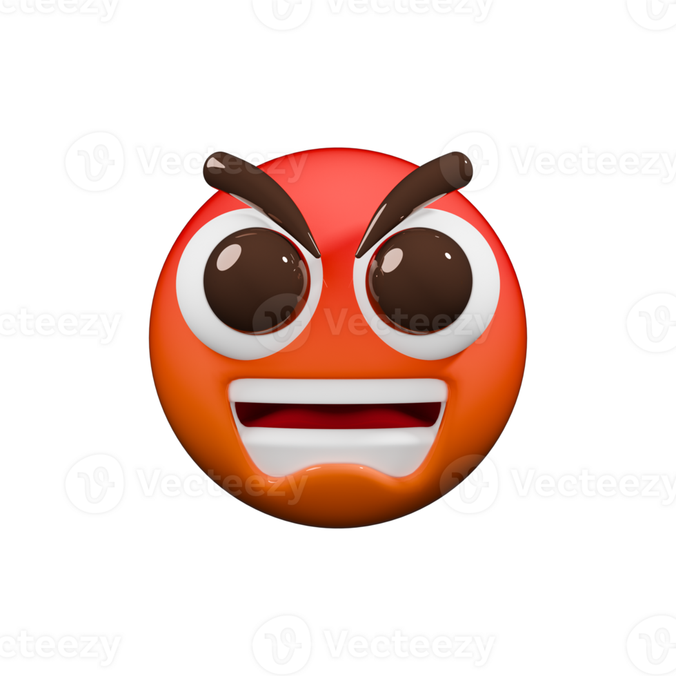 An angry emoticor with a big smile on it png