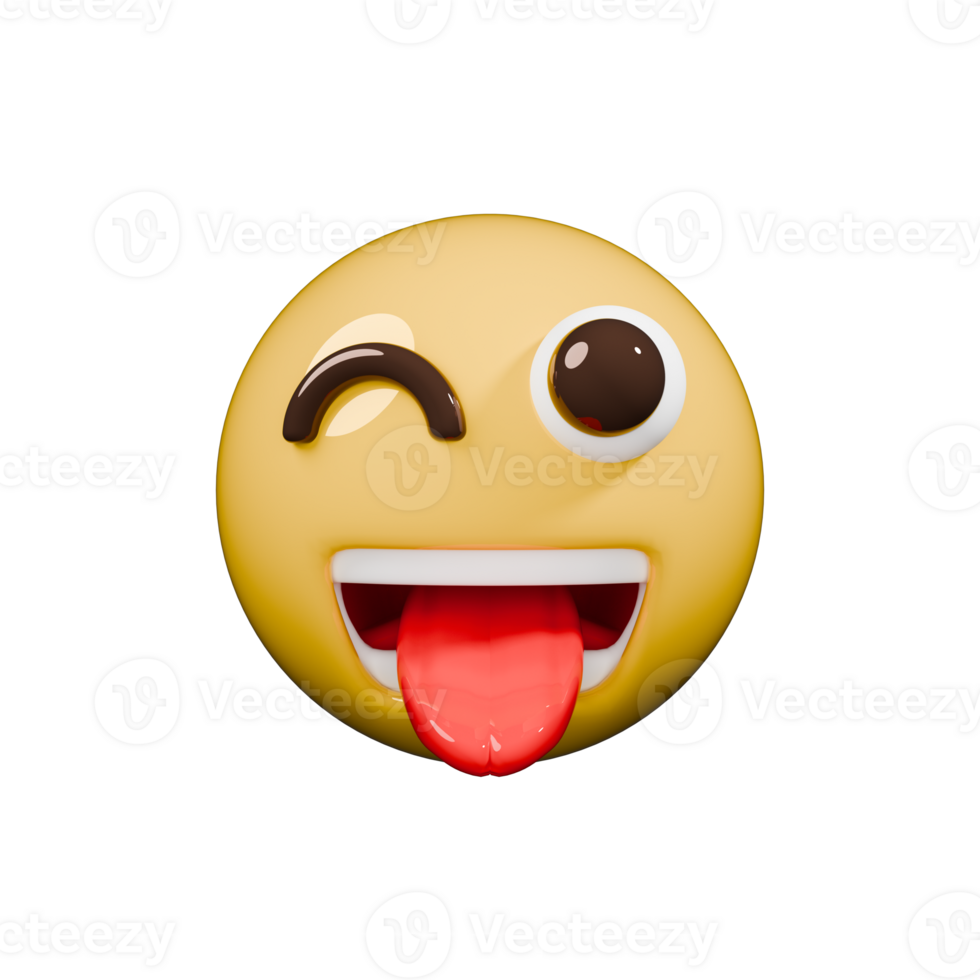 A yellow emoticion with its tongue out png