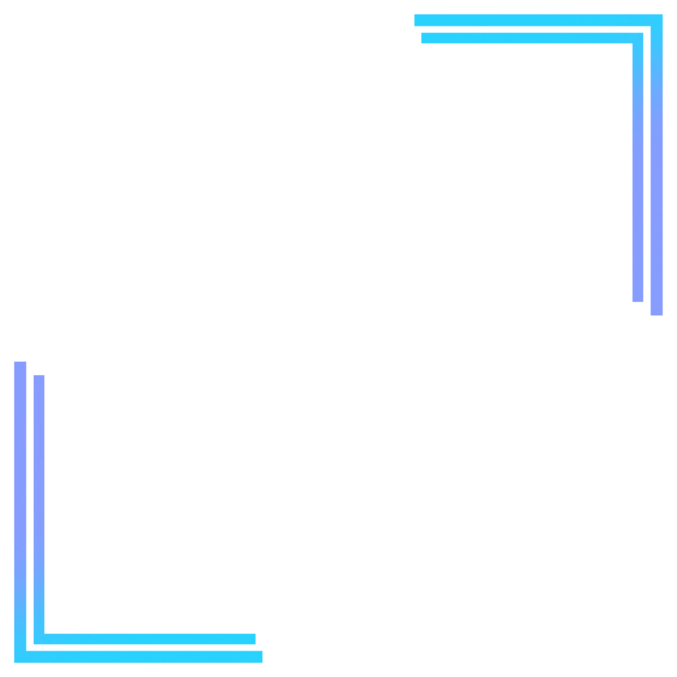 Blue and purple corner frame on a transparent background png