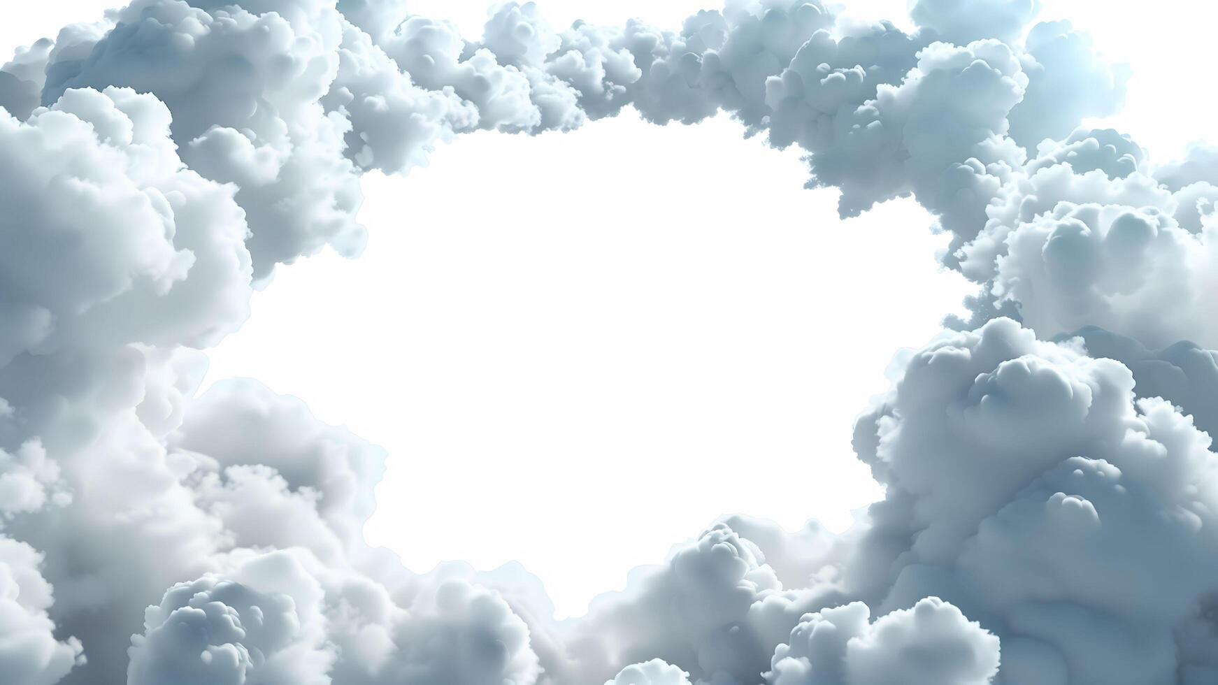 Cloud border background with a hole in the middle. photo