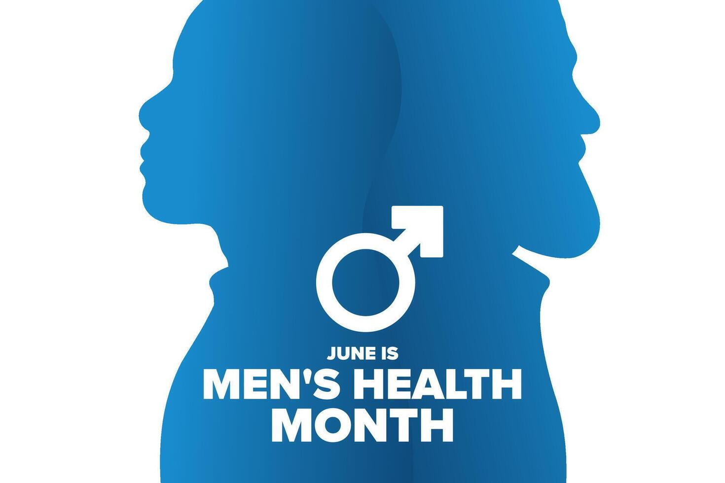 June is Men's Health Month. Holiday concept. Template for background, banner, card, poster with text, illustration. vector