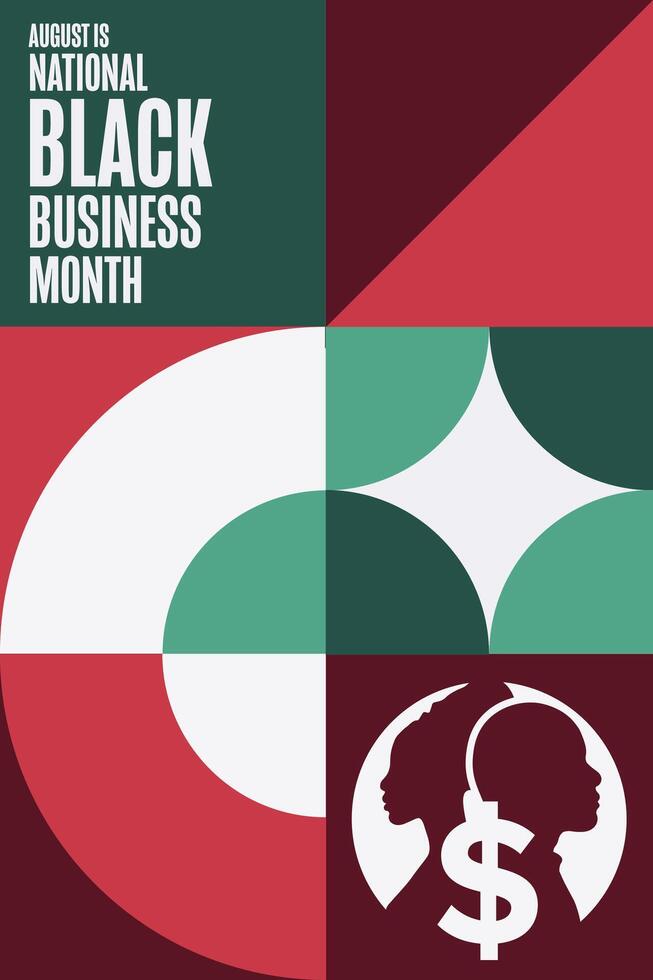 August is National Black Business Month. Holiday concept. Template for background, banner, card, poster with text. EPS10 illustration. vector