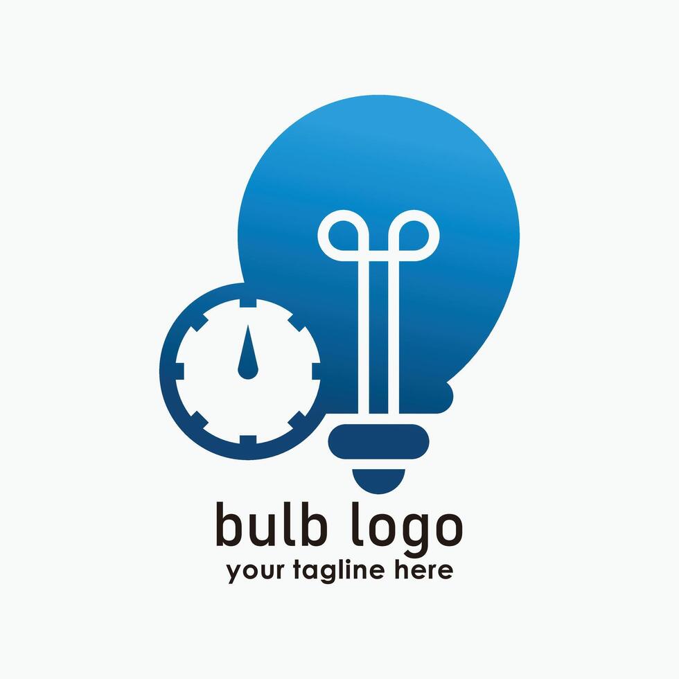bulb and clock logo concept, smart time logos inspiration, digital icon design vector
