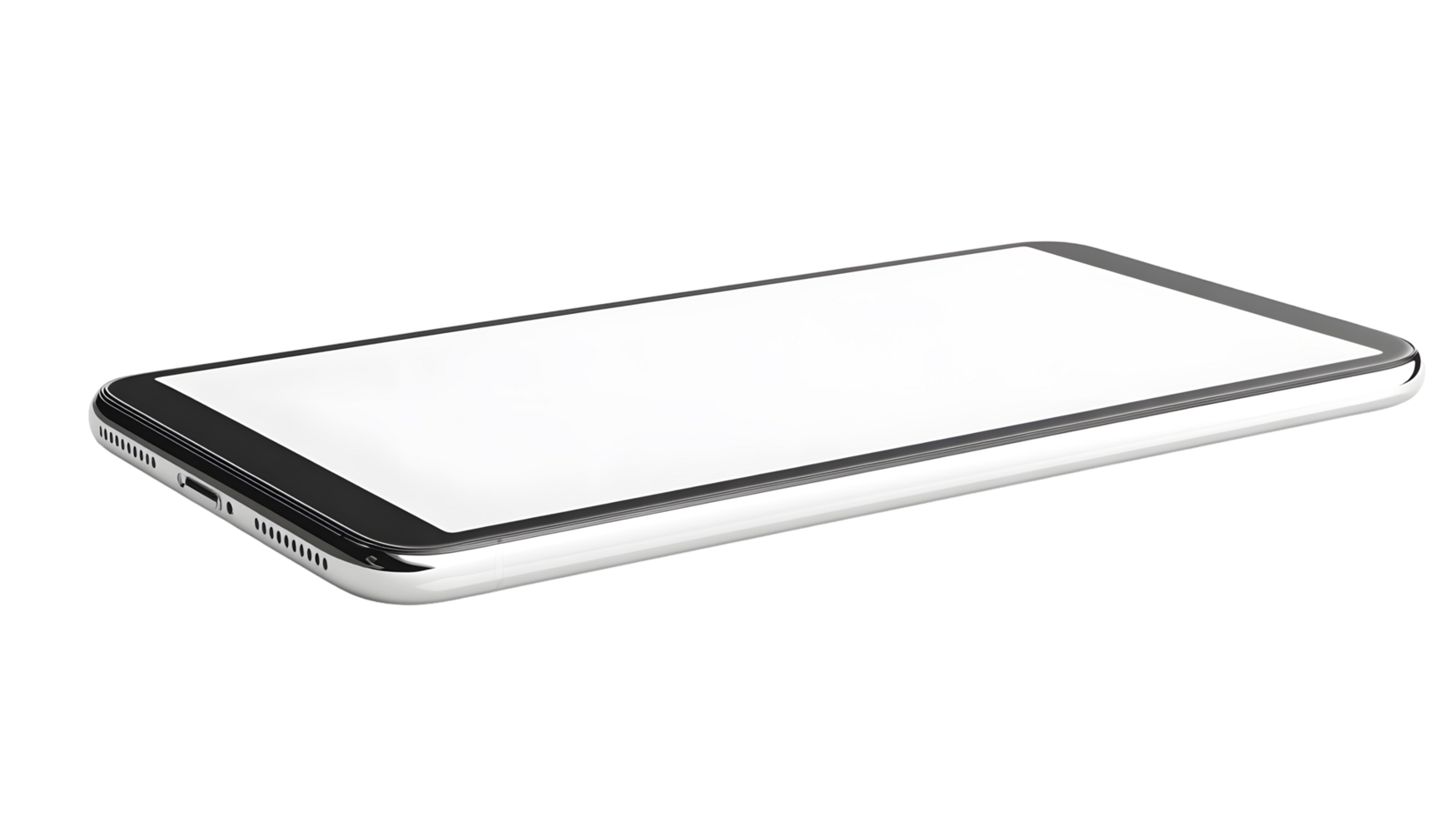 A modern smartphone displayed at an angle. png