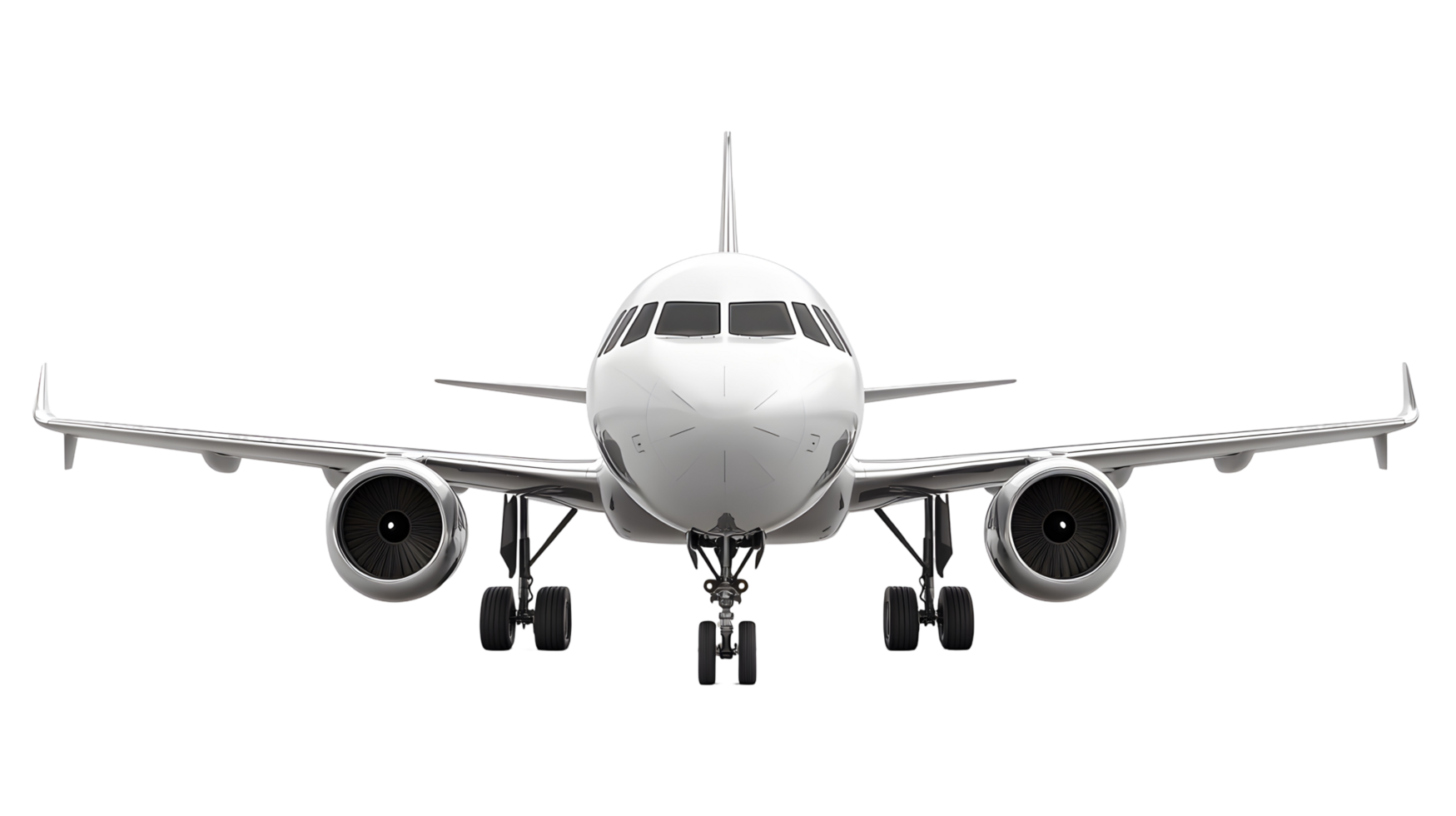 Front view of a modern passenger airplane. png
