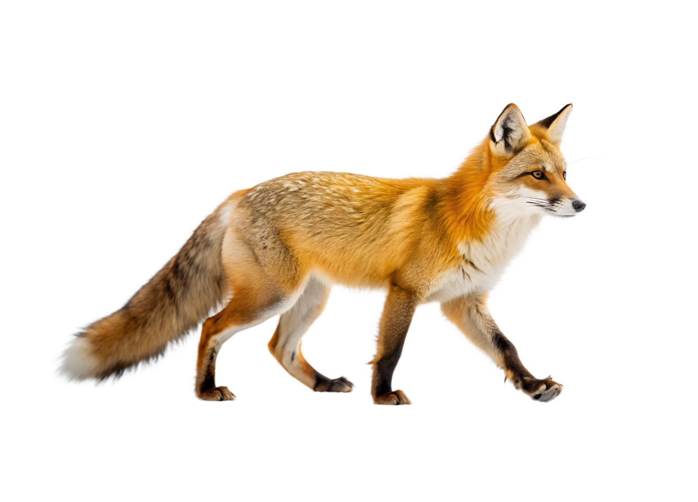 Red Fox Walking Isolated on Transparent Background png