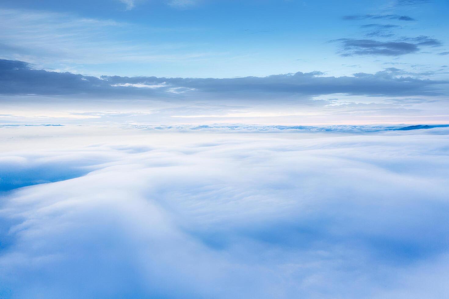 Aerial View of Soft Blue and White Cloudscape photo