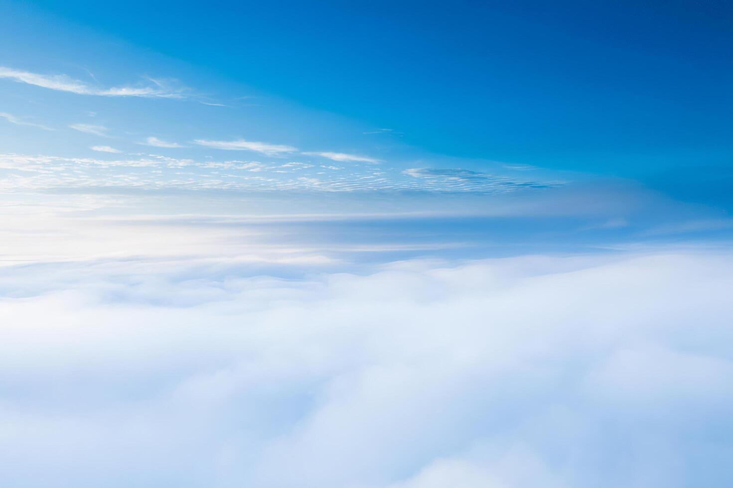 Aerial View of Soft White Clouds and Blue Sky photo