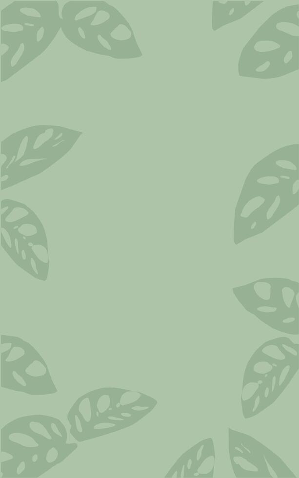 Green background with monstera leaves at Spring season Copy space text vector