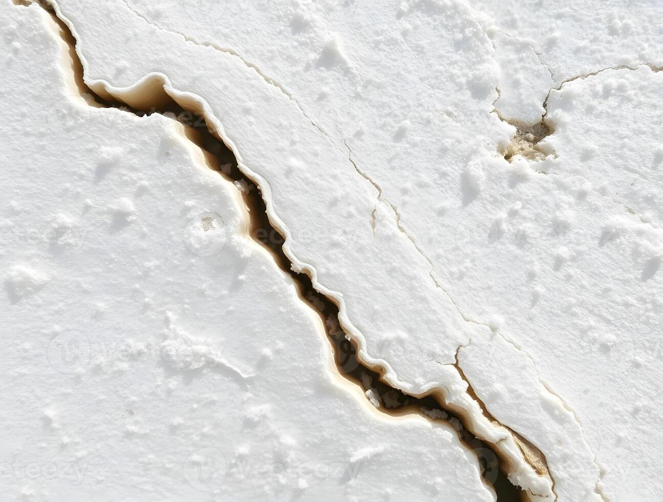 White Texture Cracked Surface Abstract Background Detailed Macro Photography of a Fissured Material photo