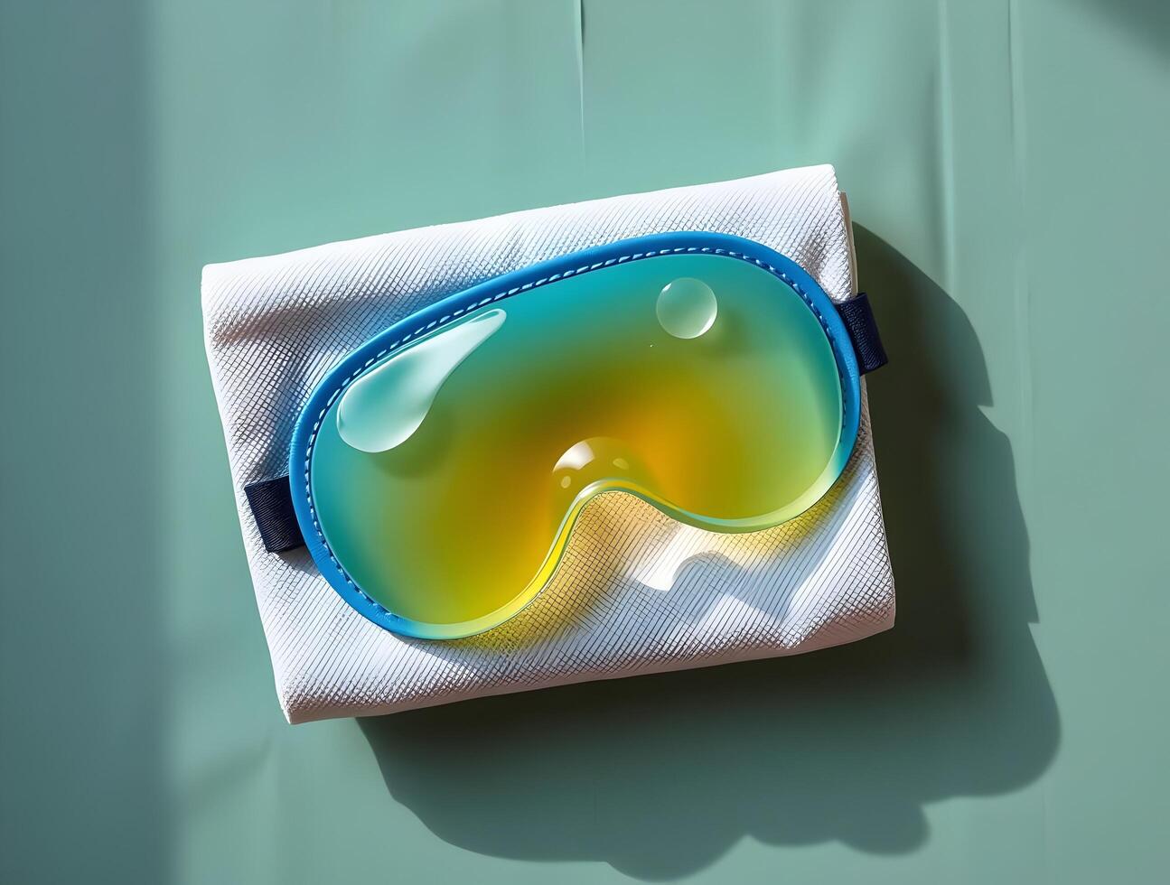 A pair of goggles with a blue and yellow tint photo