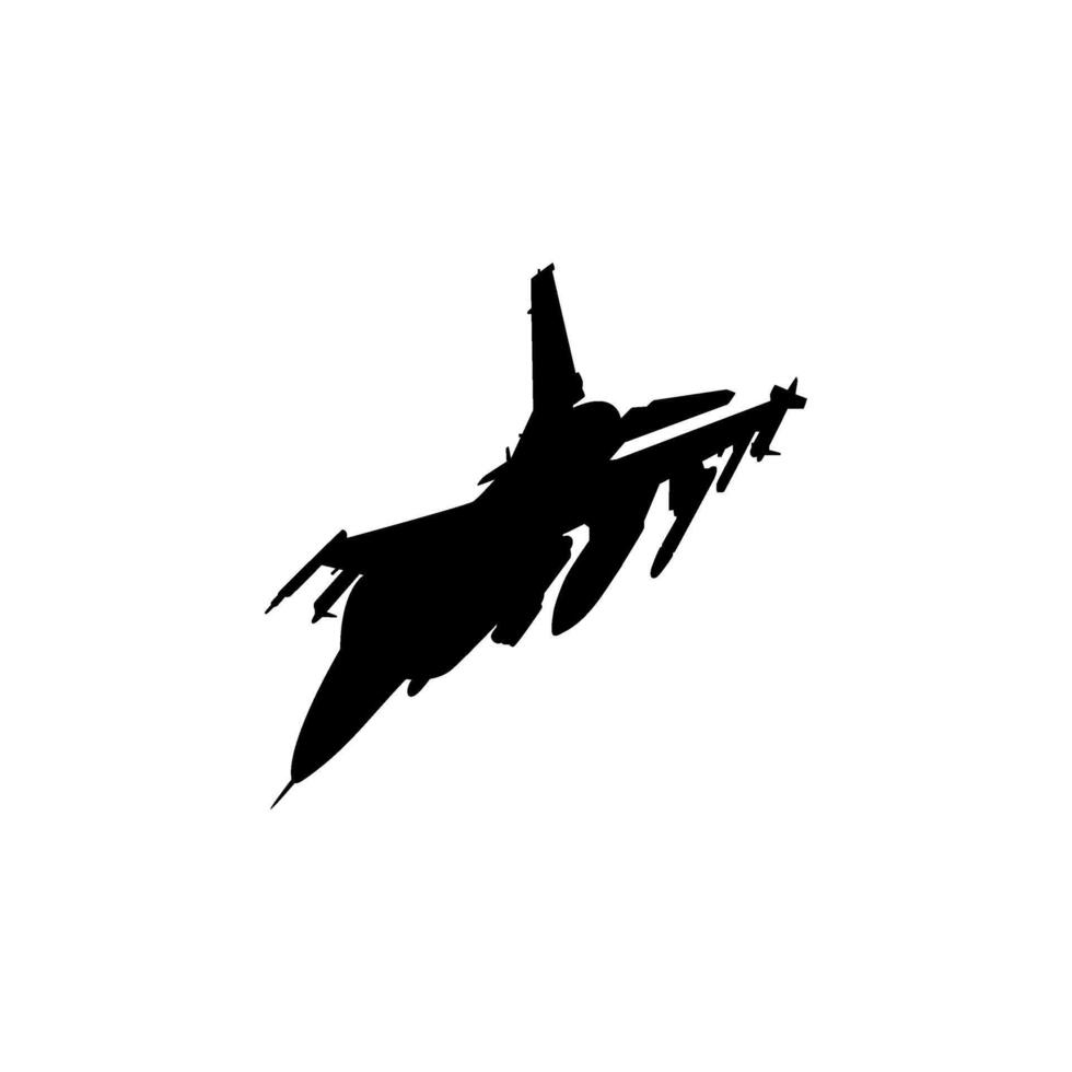 Silhouette Jet Fighter, Fighter aircraft are military aircraft designed primarily for air-to-air combat, can use for Logo Gram, Pictogram, Website or Graphic Design Element. Flat and Black White vector