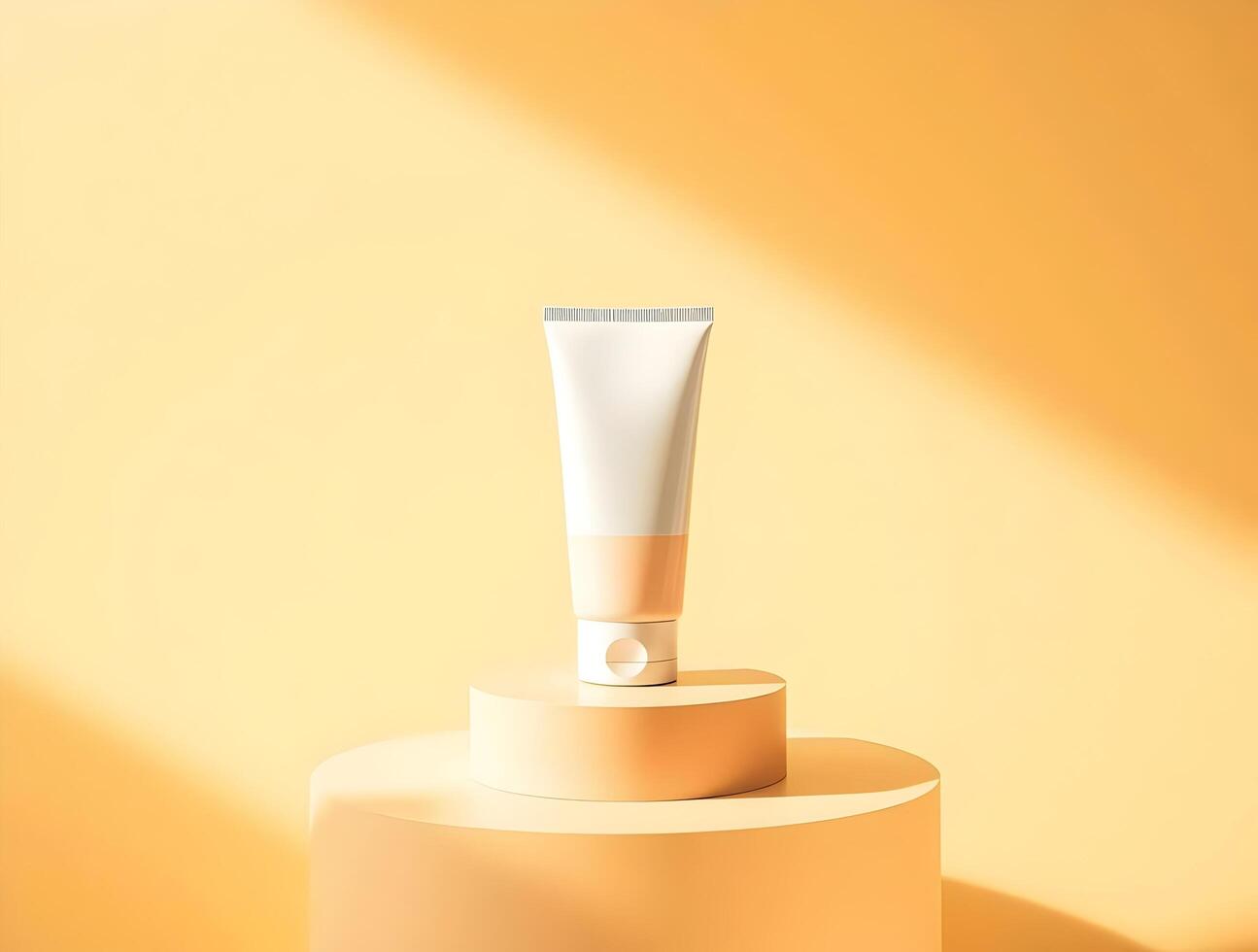 A tube of cream cream on a pedestal photo
