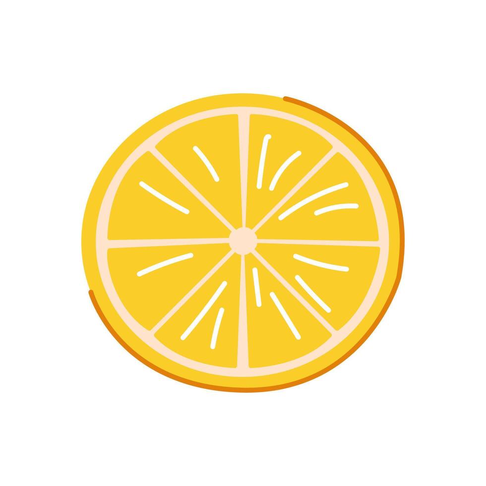 Slice of fresh lemon vector