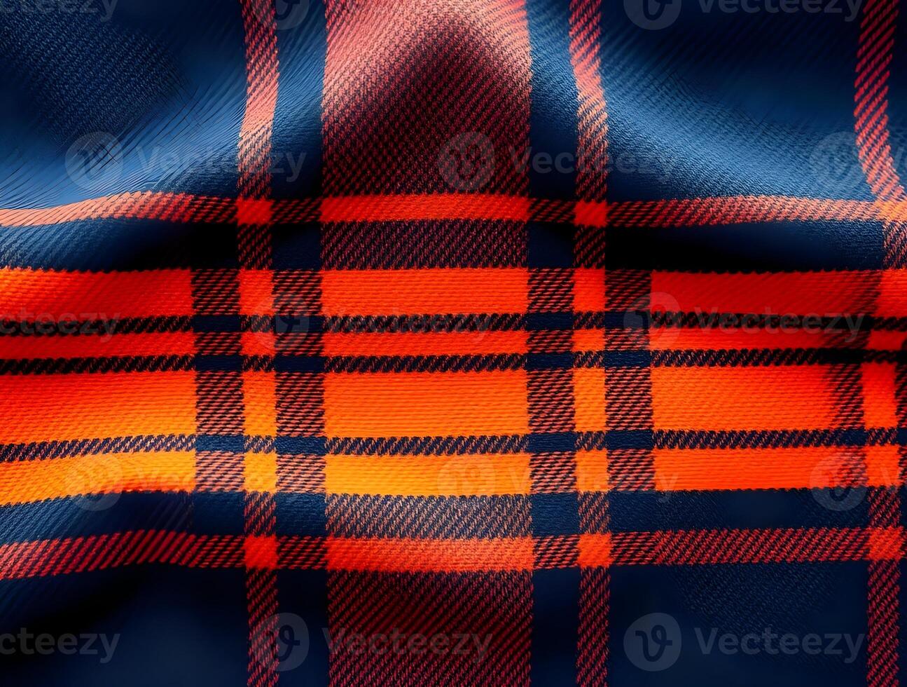 Vibrant Orange and Navy Plaid Texture Perfect for Fall Fashion and Design Projects photo