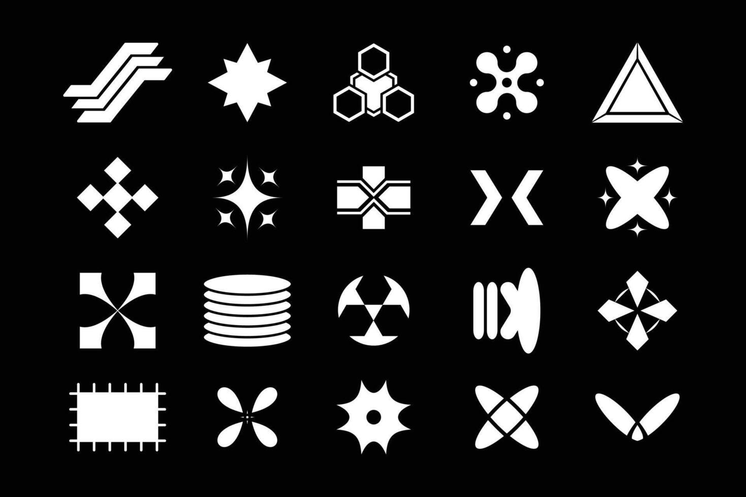 Sci-Fi HUD Interface Icon Set Cyberpunk Futuristic Elements vector