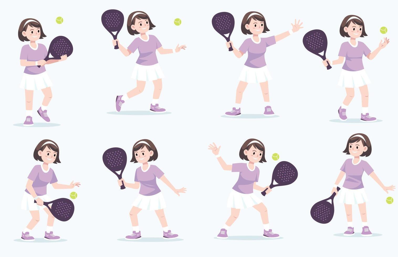 Girl playing tennis illustrations vector