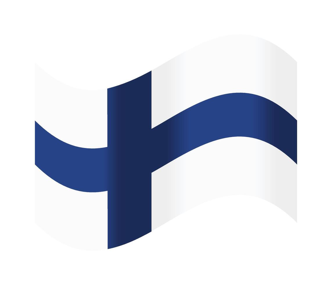 Finland waving flag.Isolated flag of Finland vector