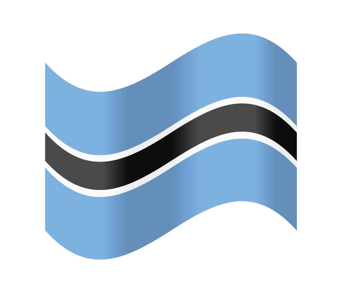 Botswana waving flag.Isolated flag of Botswana vector