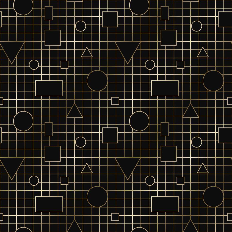 golde seamless ornamental luxury geometric pattern - outline art deco rich design. Repeatable elegant royal background. Symmetry endless print vector