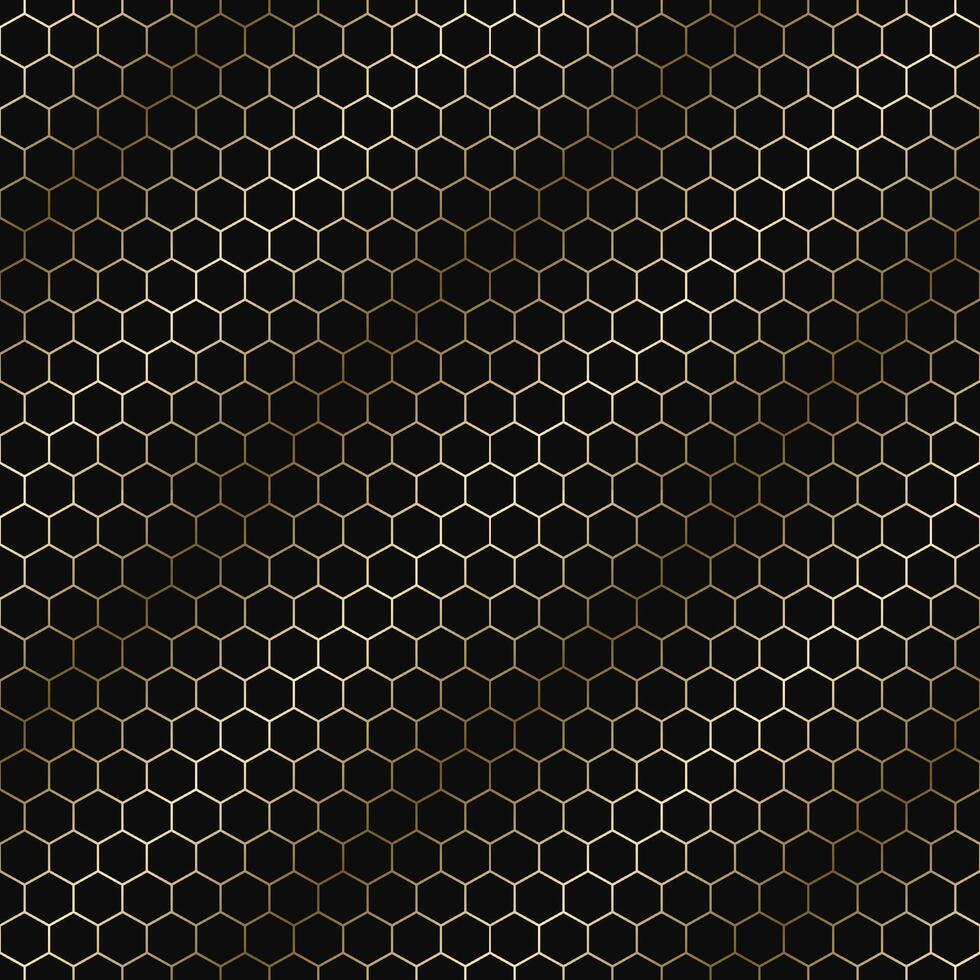 golden seamless ornamental luxury geometric hexagon pattern - outline design. Repeatable elegant background. Symmetry endless print vector