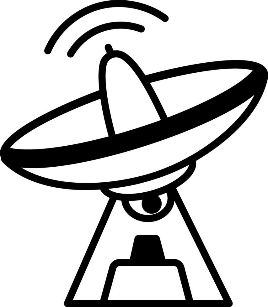 A doodle style icon showing a dish antenna vector