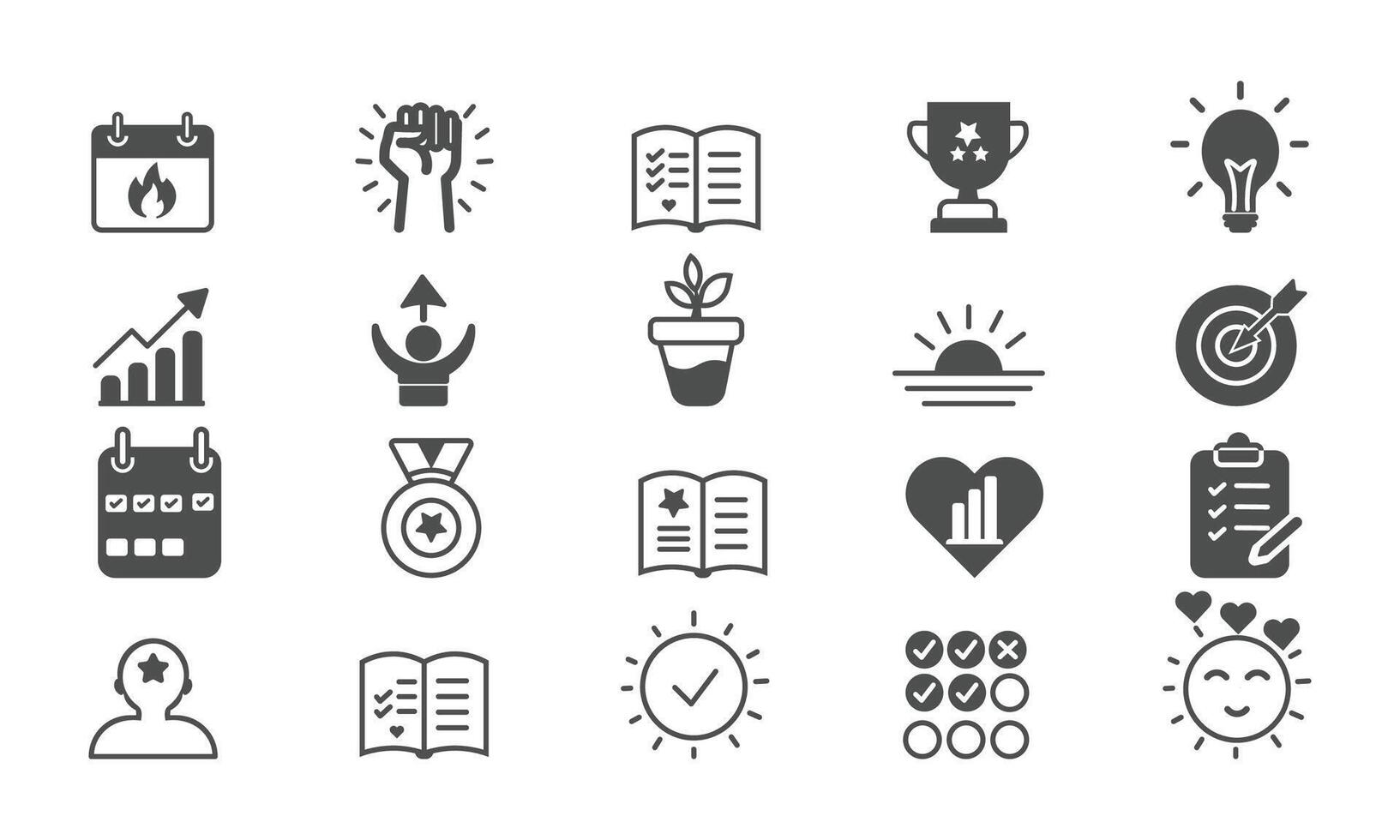 Personal Growth and Wellness Relaxation Symbols vector