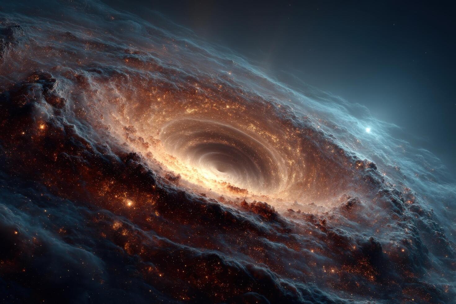 A black hole in space with a bright light photo