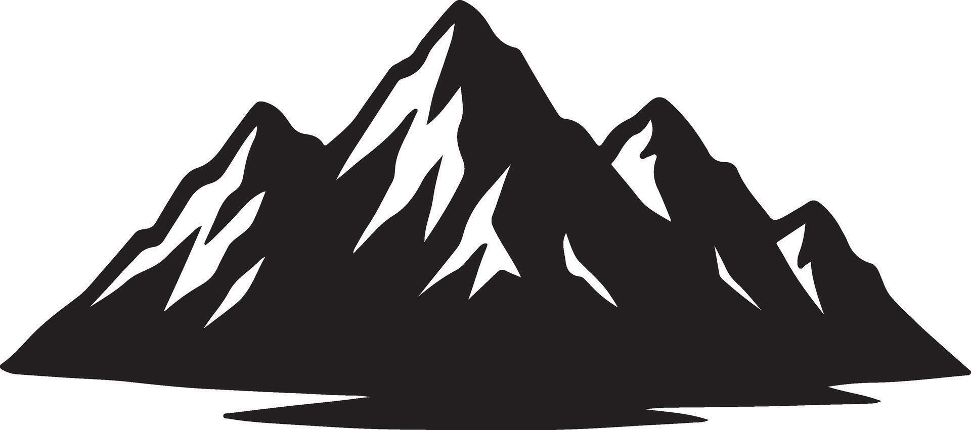 Majestic Black and White Mountain Silhouette A Serene Landscape Illustration for Nature Lovers - Professional digital artwork with vibrant colors and detailed composition vector