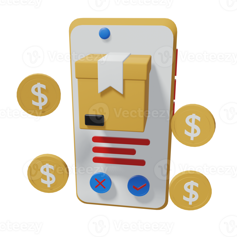 3D ICON ORDER PACKET DELIVERY png